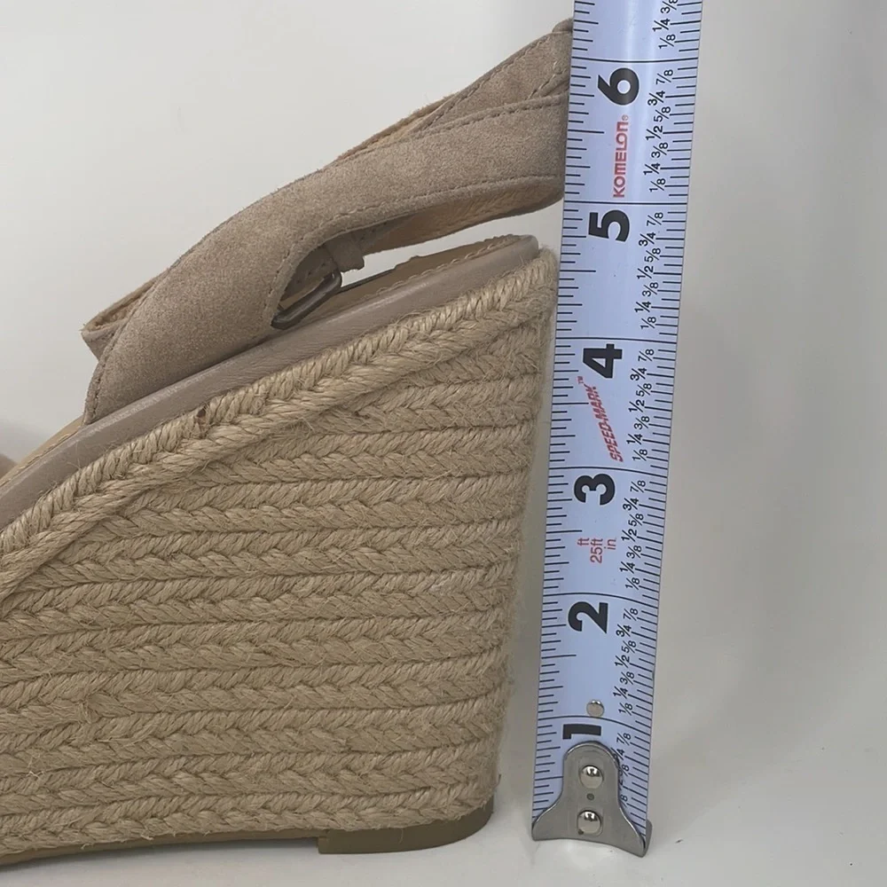 FRYE Sandals Wedges Espadrille Ankle Strap Jute Leather Open Toe Size 11